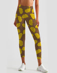 Botanical yellow ginkgo leaves leggings