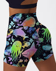 Ocean fish octopus color fluorescent shorts