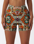 Ethnic ukrainian floral pattern shorts