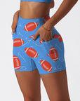 Cartoon red rugby pattern print shorts