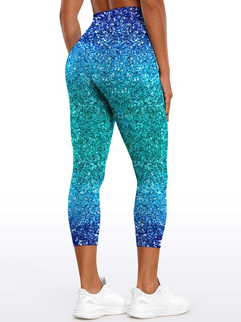 Blue light glitter gradient leggings