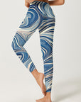 Swirl liquid water ripple wave design leggings