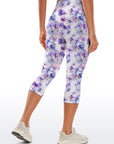 Flower watercolor violets purple capris