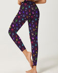 Colorful constellation icon purple leggings