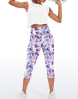 Flower watercolor violets purple capris