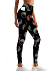 Cartoon sweets and desserts black leggings