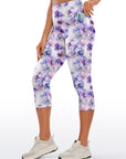 Flower watercolor violets purple capris