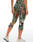 Flower colorful ditsy floral dark watercolor capris