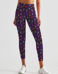 Colorful constellation icon purple leggings