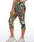 Flower colorful ditsy floral dark watercolor capris