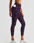 Colorful constellation icon purple leggings