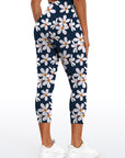 Flower white plumeria yoga leggings