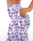 Flower watercolor violets purple capris