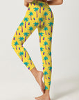 Coconut tree print design yoga leggings