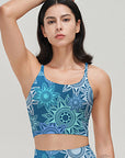 Flower blue mandala seamless tank tops