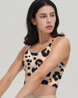 Animal leopard pattern funny drawing tank tops