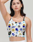 Evil eye print design tank tops