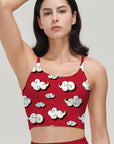 Chinese style auspicious cloud red tank tops