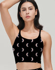 Colorful moon pattern dark tank tops