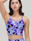 Flowers pansies seamless pattern tank tops