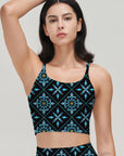 Vintage turquoise and yellow oriental pattern tank tops