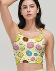 Cartoon hand drawn colored donuts tank tops