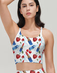 Fruits hand drawn fashion illustration lipstick cherry tank tops