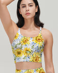 Flower watercolor sunflower yellow tank tops