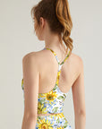 Flower watercolor sunflower yellow tank tops