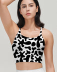 Irregular abstract blobs black and white tank tops