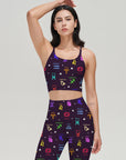 Colorful constellation icon purple leggings