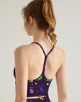 Colorful constellation icon purple tank tops