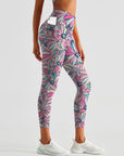 Flower multicolor daisy collage leggings