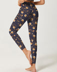 Flower vintage print dark leggings