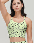 Funny smile dope faces seamless green tank tops