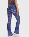 Animal colorful bird feathers flare leggings