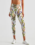 Flower watercolor iris painting leggings