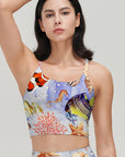 Ocean watercolor tropical sea fish tank tops