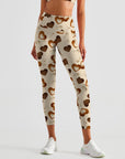 Love chocolate color heart shape leggings