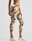 Love chocolate color heart shape leggings