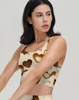 Love chocolate color heart shape tank tops