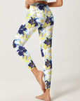 Botanical colorful floral yellow leaves leggings