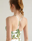 Botanical watercolor illustration of bamboo pattern tank  tops