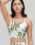 Botanical watercolor illustration of bamboo pattern tank  tops