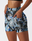 Animal snake pattern print shorts