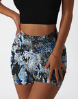 Animal snake pattern print shorts