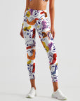 Abstract line colorful cartoon face portrait leggings