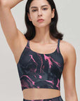 Tie dye pink smudged marble water ripple tank tops