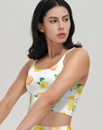 Flower yellow rose little fresh yoga tank tops