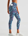 Mandala blue cute boho geometric leggings